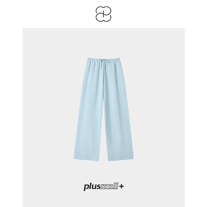 

Plusmall Air Soufflé Set Casual Style Hooded Sweatshirt Jacket + Straight-Leg Pants Two-Piece Set Clear Sky Blue-Trousers 3 Yards (Ready in Stock)
