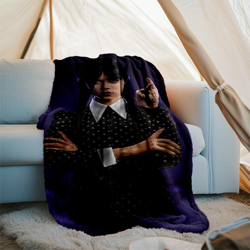 Wednesday Theme Printed Blanket - Perfect for Couch, Bed, Travel & Outdoor Use | Machine Washable, Cozy & Durable.