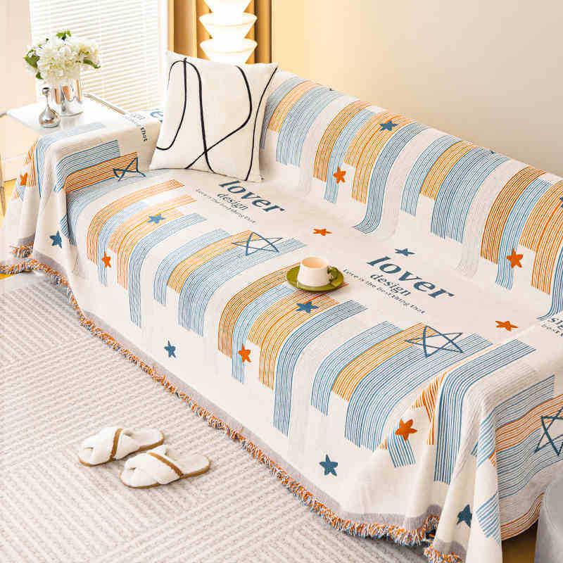 Premium Versatile Sofa Cover: Full-Size Luxury Fabric Protector, Cat Scratch-Resistant, All-Season Use.