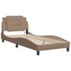 Vidaxl Bed Frame With LED, Color Cappuccino, 90X190 Cm, Faux Leather