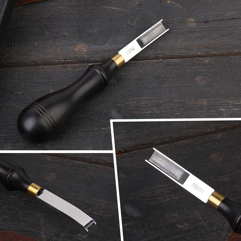 Fenrry 4/6/8/10mm Leather Edge Beveler Tool French Skiver Wide Mouth Leather Edge Bevelers Skiving Trimmer Crafting Tools