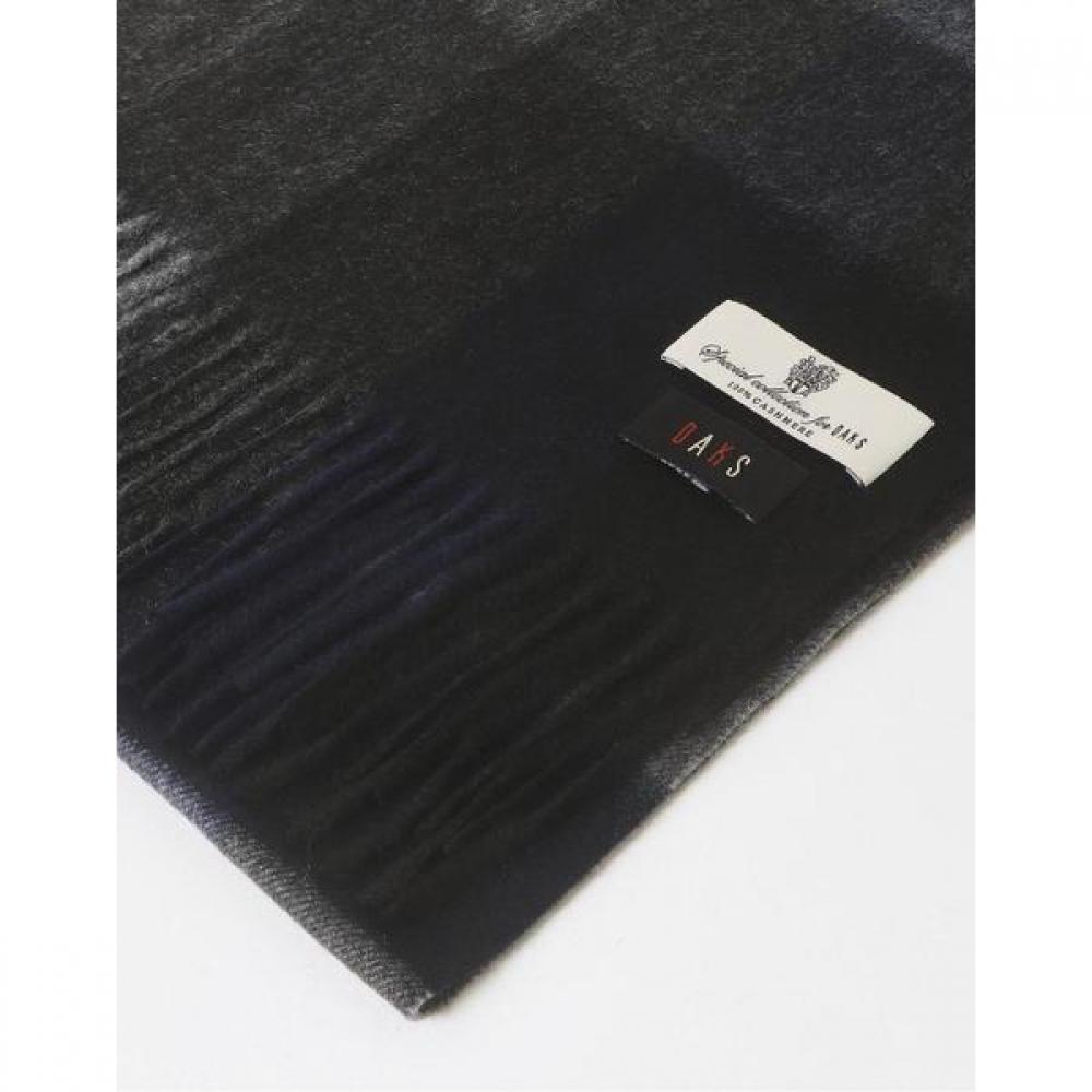 Daks Unisex Cashmere 100  Scarf Navy Check Dbmu2f703
