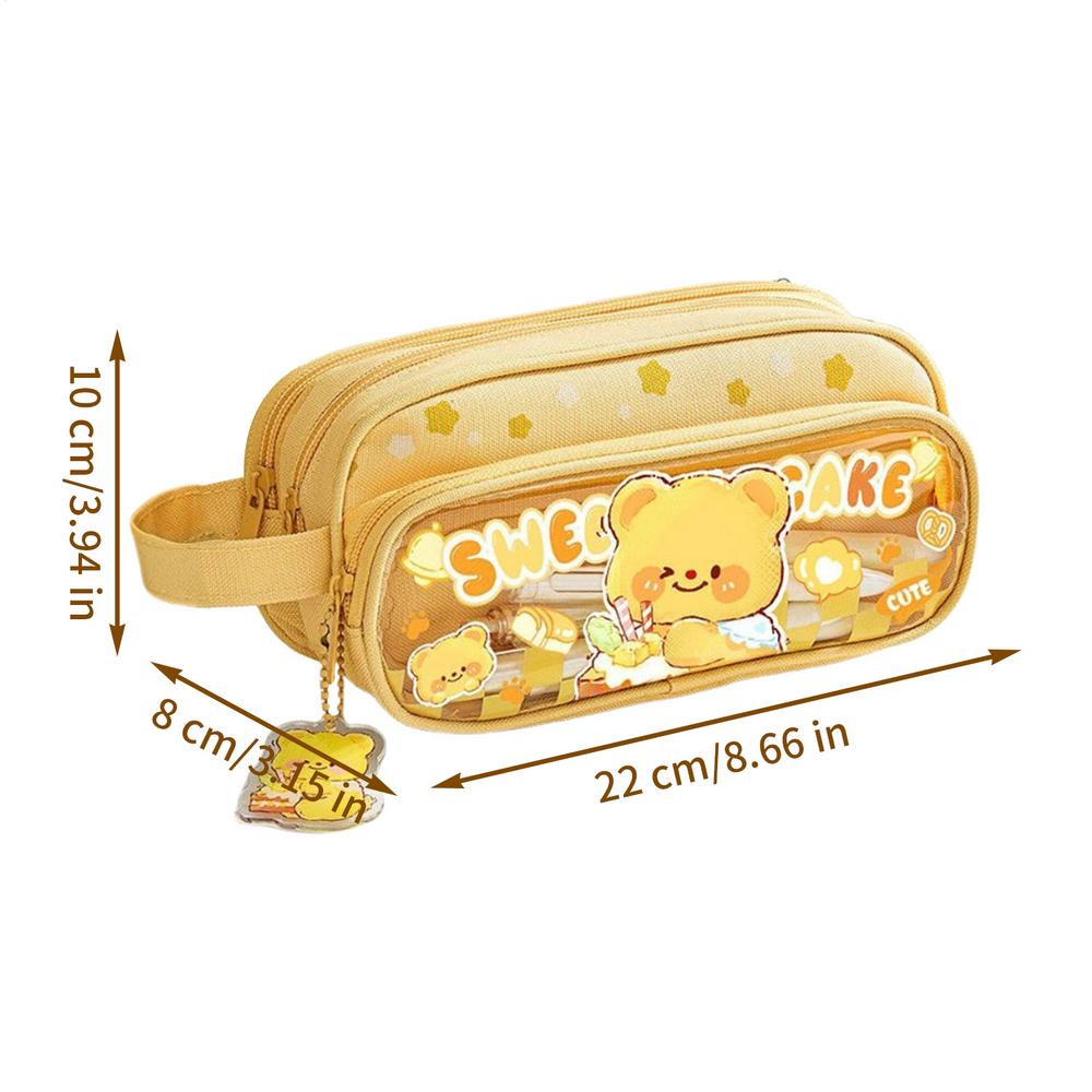 Large Capacity Pencil Case Cartoon Portable Pencil Box School Student Supplies Stationary Organizer Pen Bag Stationery Organizer