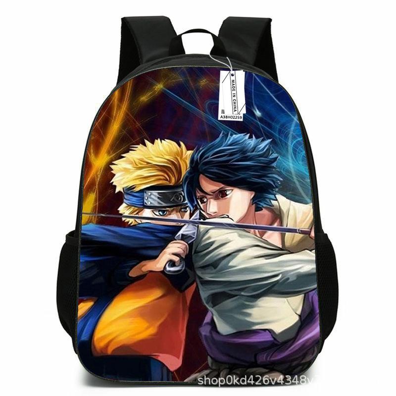 Naruto Peripheral Schoolbag Naruto Sasuke European and American Elementary and Middle School Students Backpack Cartoon Animation Computer Bag