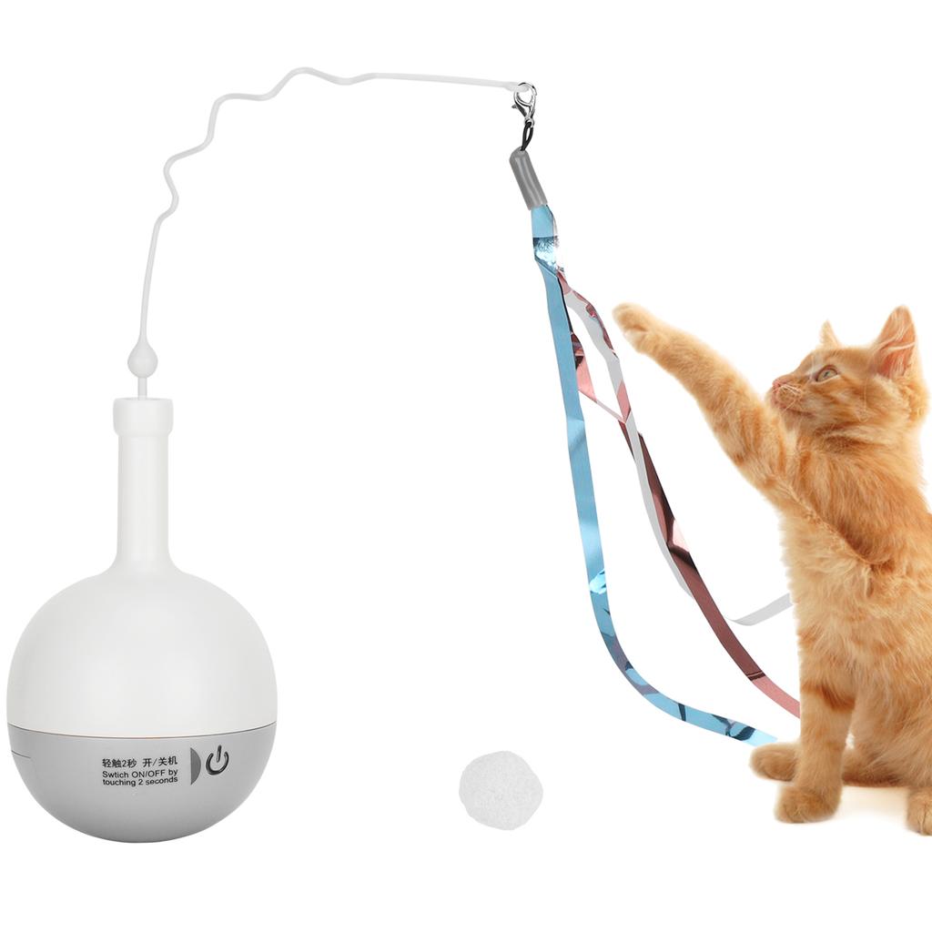 Interactive Cat Automatic Rotating Food Dispenser Toys Electric Feeder Ball with Band