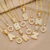 18k Gold Zircon Alphabet Necklace - Elegant Rock Candy Design