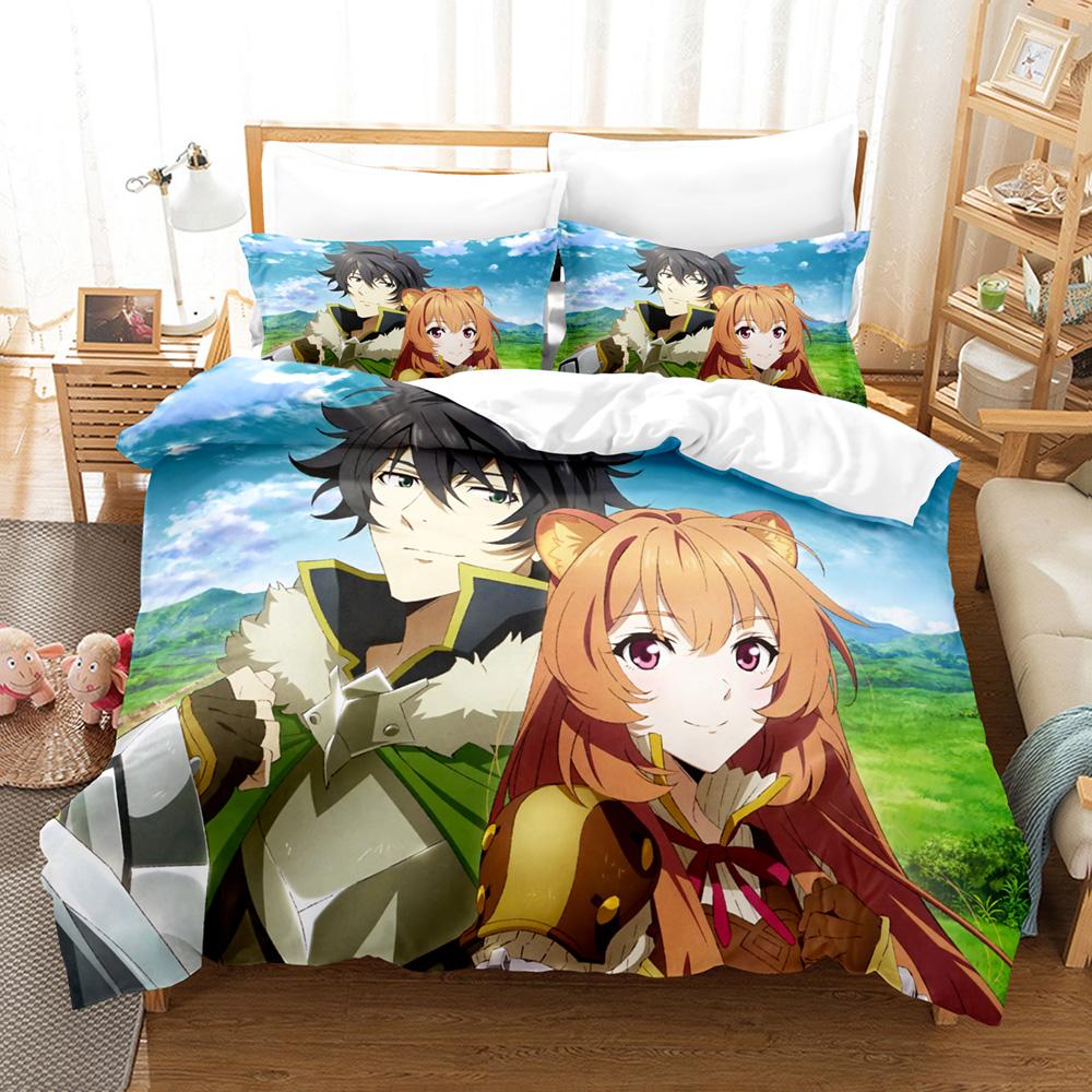 New Anime The Rising Of The Shield Hero Bedding Sets Duvet Cover Set With Pillowcase Twin Full Queen King Bedclothes Bed Linen