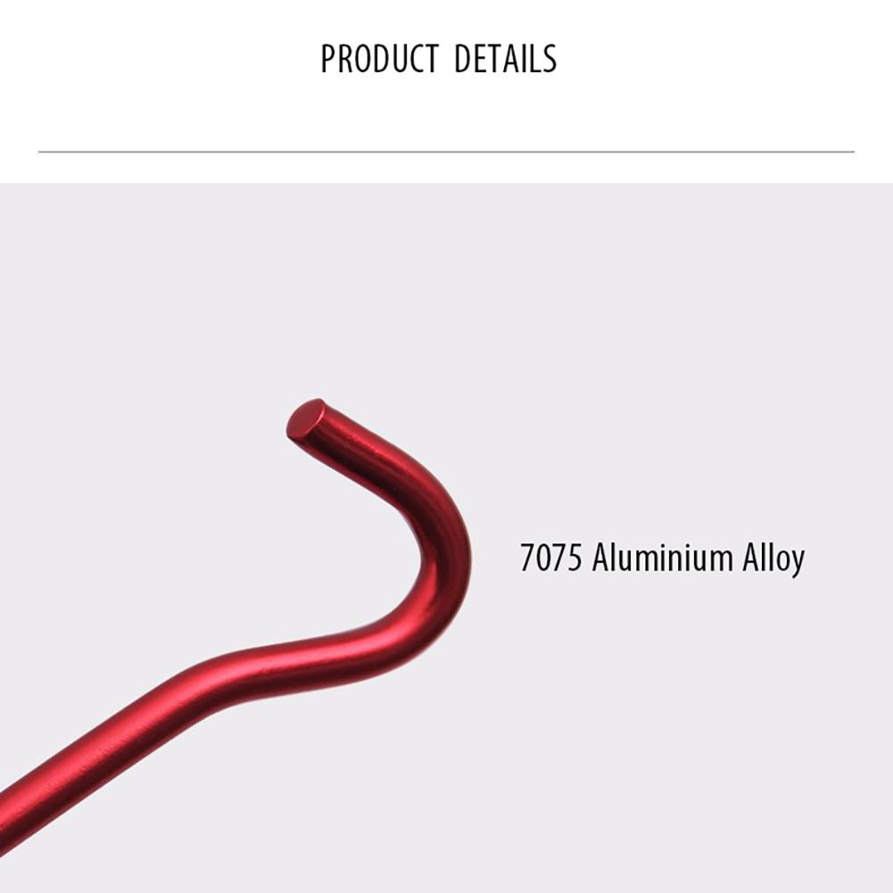 Tent Pegs Aluminum Alloy Ground Nail With Windproof Rope Buckle Set For Hammock Camping Awning Canopy