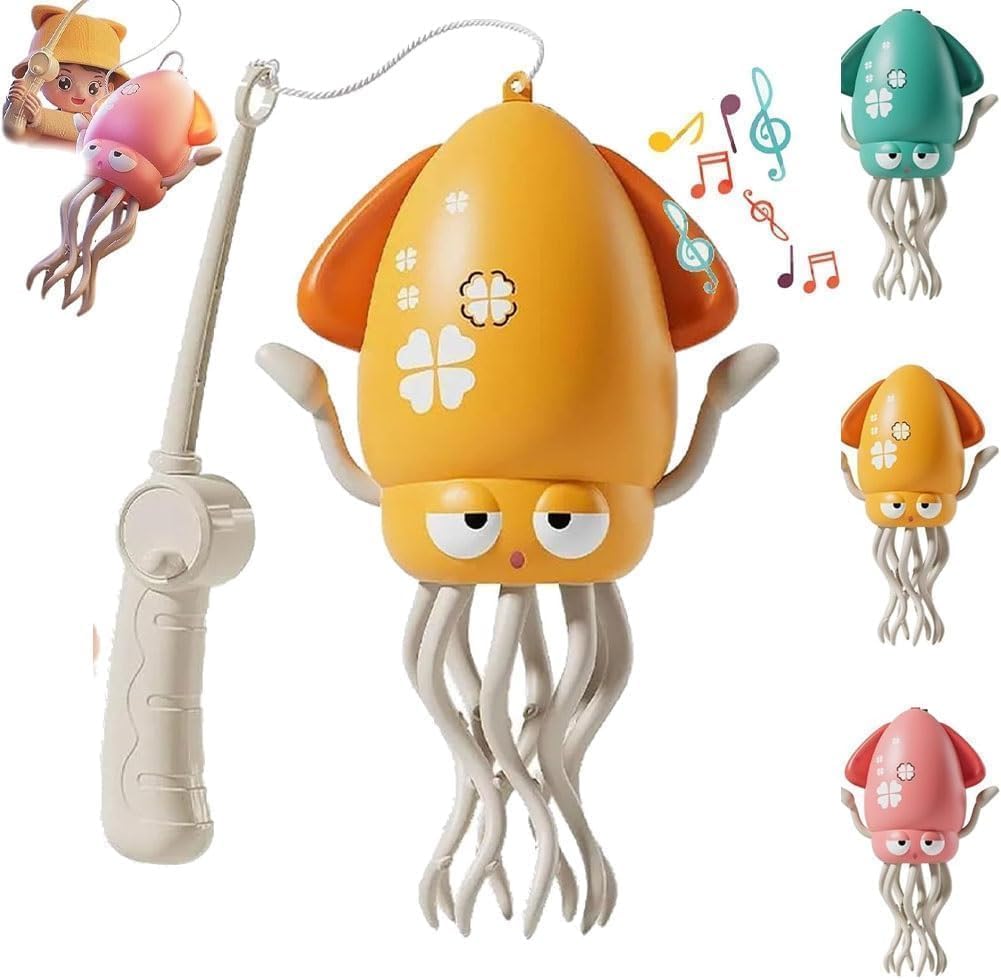 Dancing Squid Toy Baby Toy Moving Educational Toy with Music LED Light Automatic Obstacle Avoidance USB Rechargeable Birthday Gift for Kids Attracts