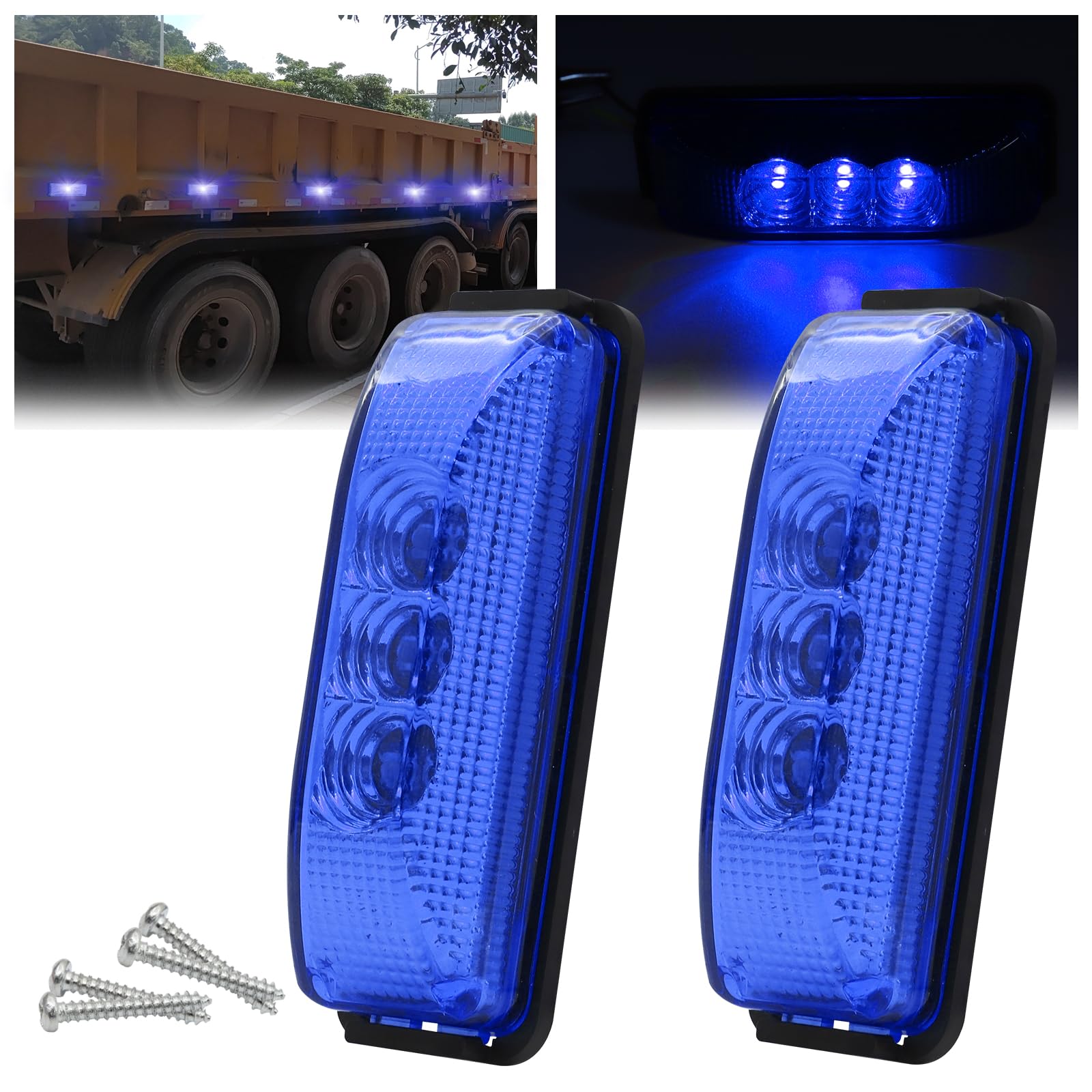 

Ygmylandbb LED Truck Side Marker Lamp, 24V, , 3-LED Side Light, Car Width Light, 4 pieces