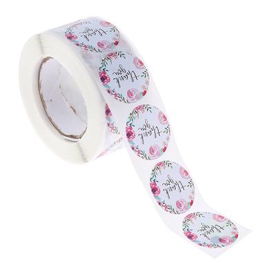 500 Etiketten/Rolle Dankeschön-Aufkleber Siegel Etiketten Blume Schreibwarenaufkleber