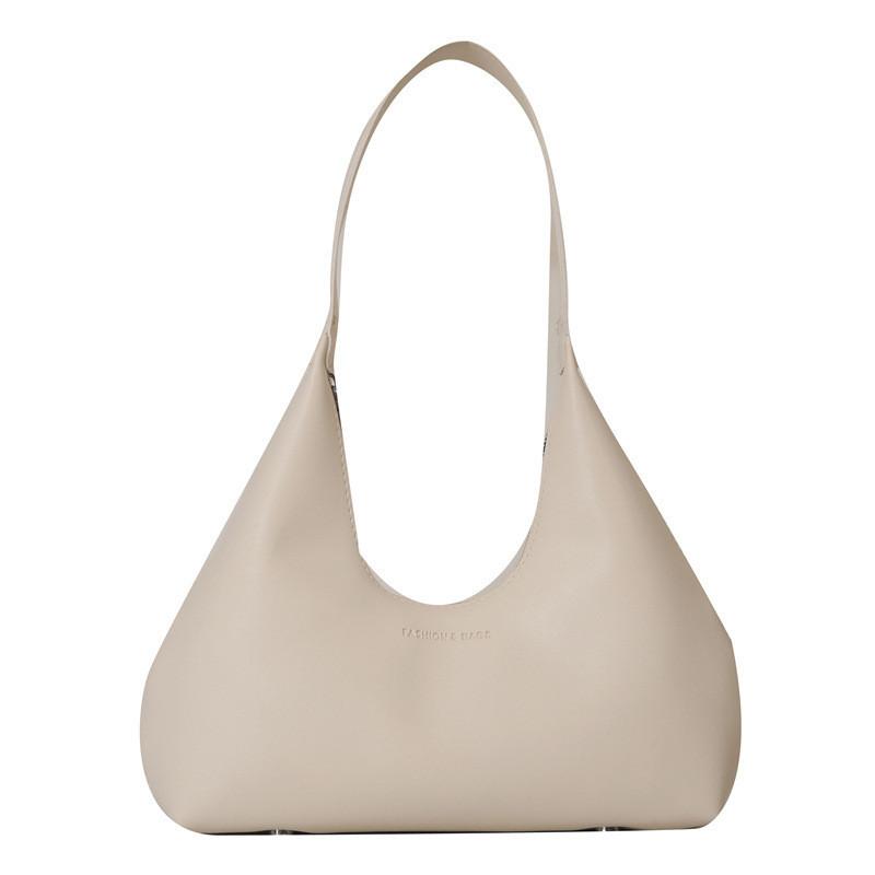 Trendy Street Style Pure Color Pu Shoulder Bag 2023 Autumn Winter New Stylish Commuter Handbag Medium Size