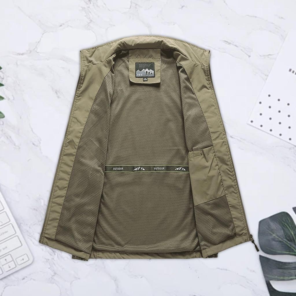 [Matreeglam] Men's Vest, Casual, Summer, Outdoor Vest, Mesh Vest, Breathable,