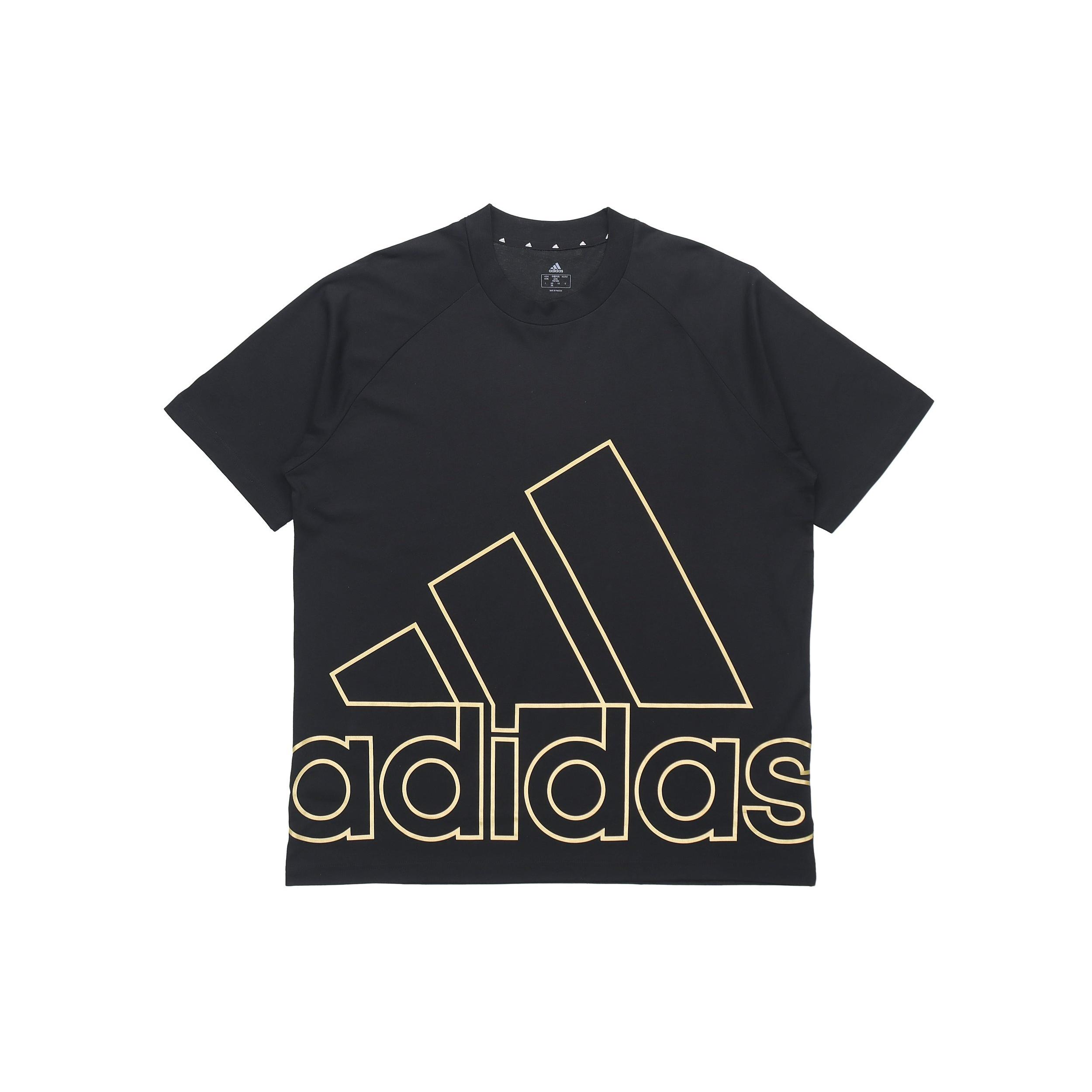 adidas U Big Logo T Sports Stylish Printing Round Neck Short Sleeve Black Men s GU4291 L