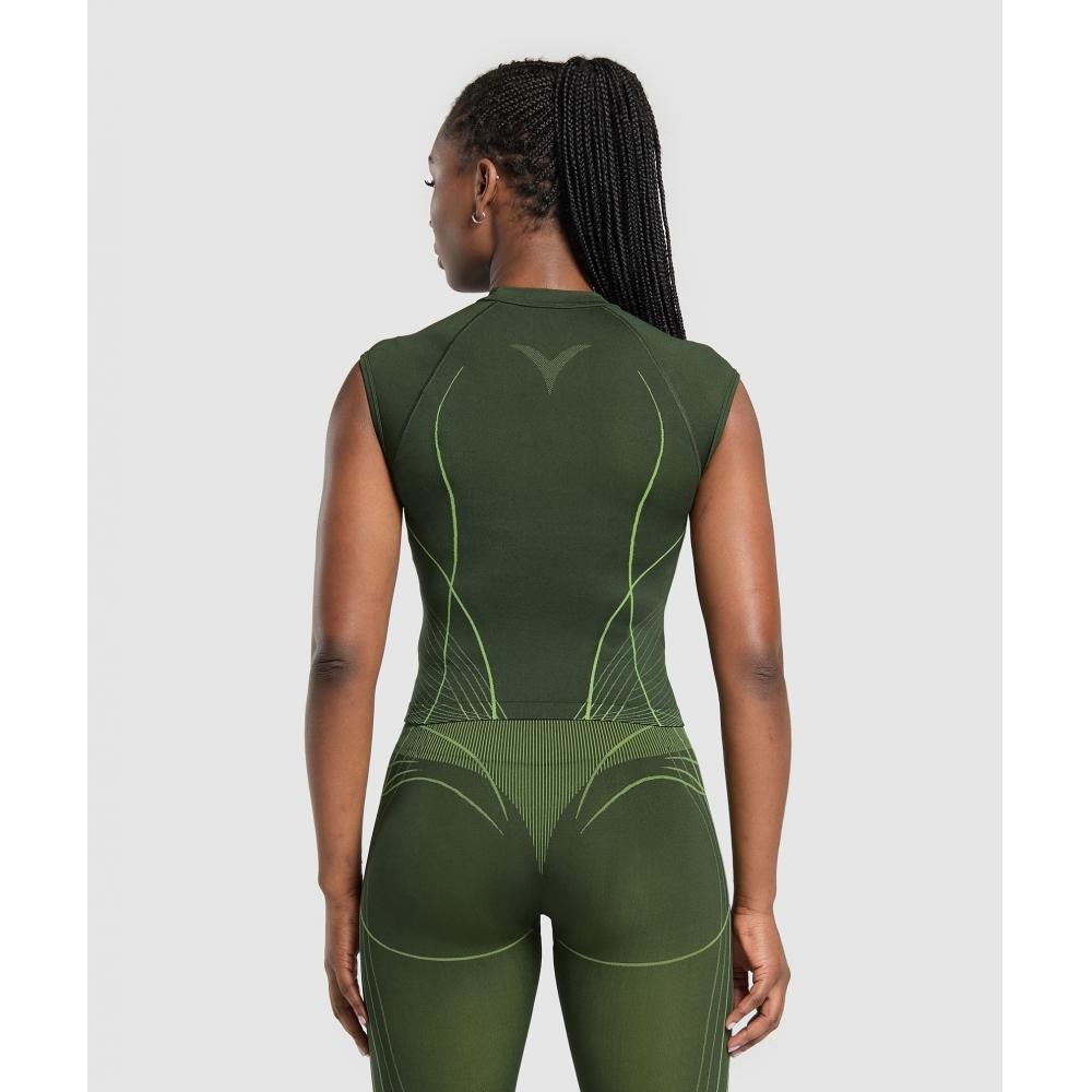 Gymshark Apex Seamless Midi T shirT Trail Green Energy gelaTo Green b3b1T Ec4y