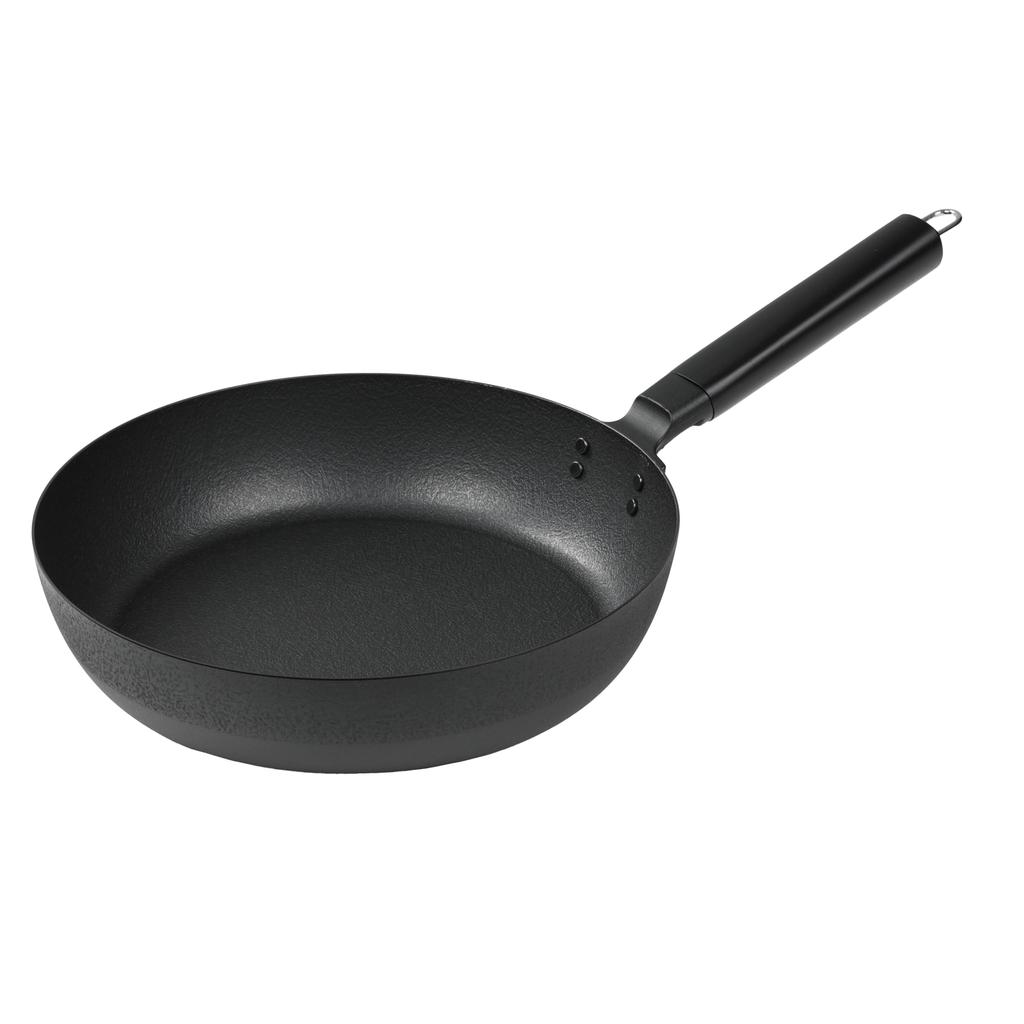 Frying pan 26cm H made in plate thickness double fiber line matte silicone BLKP. compatible, iron, Japan, 1.6mm, processing, coating, AZ-5196