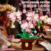Flower Bouquet Rose Phalaenopsis Lily Sunflower Potted Plant Assembling Brick Model Kids Toys Home Decoration Collection Gift