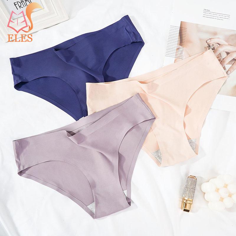 Women's Thong Ice Silk Seamless One-piece Mid-waist Underwear Panties Comfortable Breathable Women's Underwear Knickers Underpants