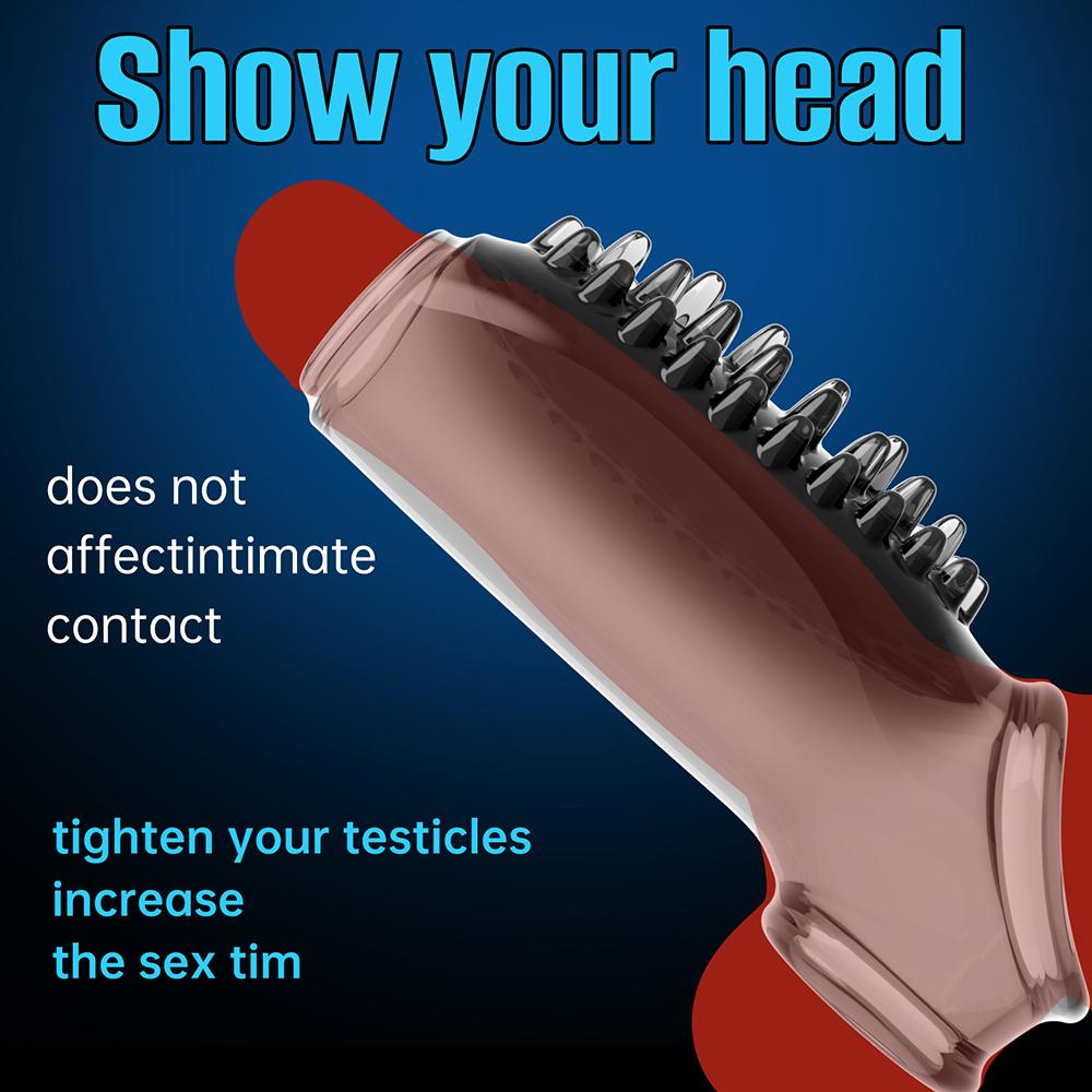 Silicone Penis Sleeve Cock Ring Delay Ejaculation Dick Enlargement Sex Toy for Men Gay Couple Sex Toys Penis Extender