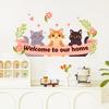 Creative Cartoon Kitten Home English Living Room Bedroom Children's Room Home Decor Self-Adhesive Wall Decals