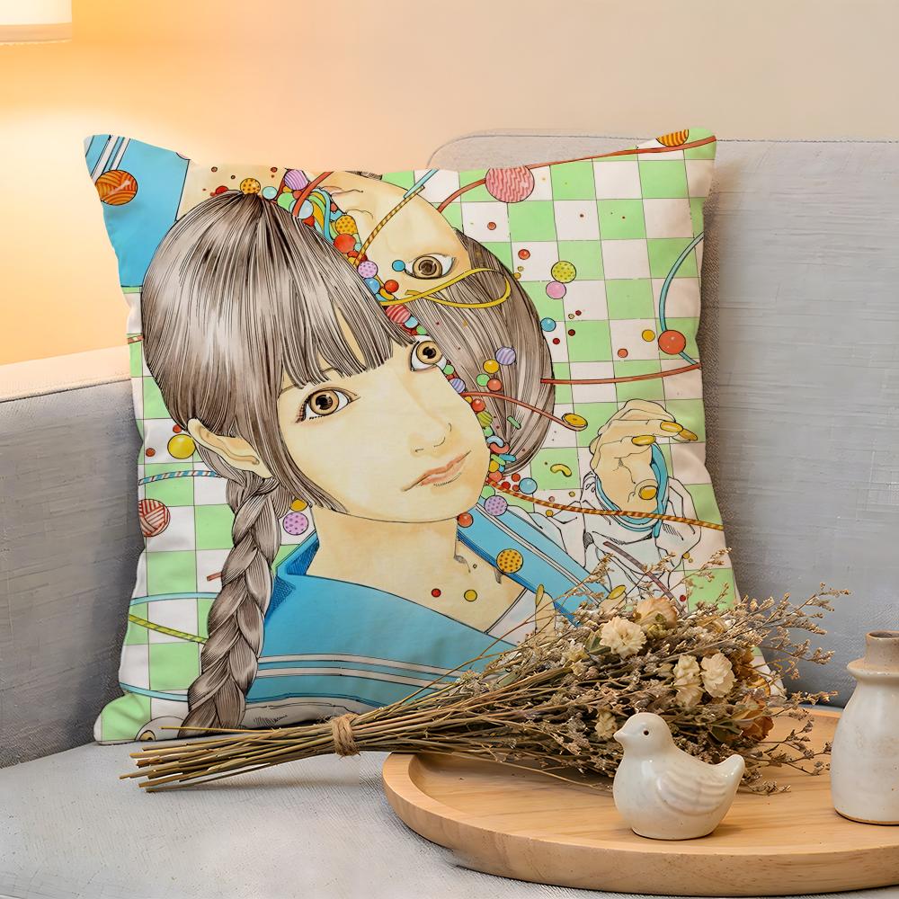 Cushion Cover  Linen  SkinFriendly Soft Decorative Case For Sofa Home Decor Funny SShintaro Kago Art Pillow Cover