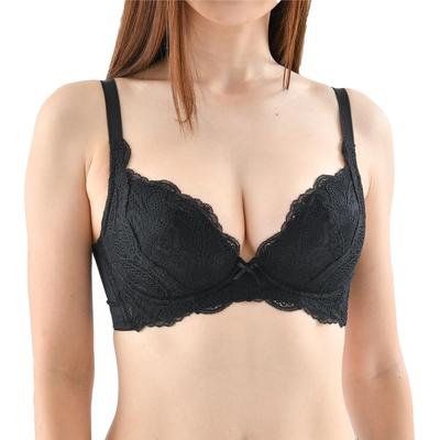 Korrigerande Djup Urringning Smink Stor och Liten D75 FT0087 [Glamour] BH, BH, Sida, [Glamour BH] Damstorlekar, Svart,