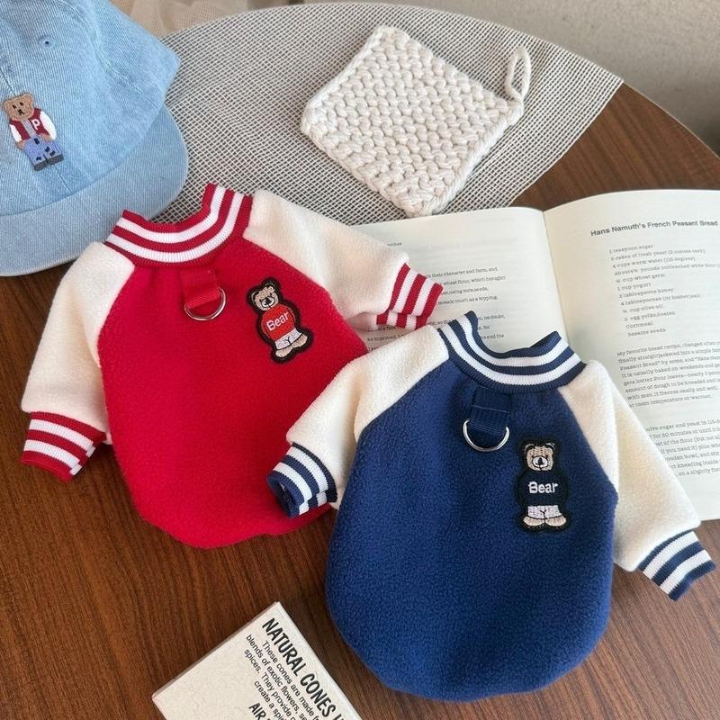 Fashion Autumn Winter Dog Warm Clothes Windproof Fleece Dog Jacket With R-ing Thickened Dog Sport Suit Cat