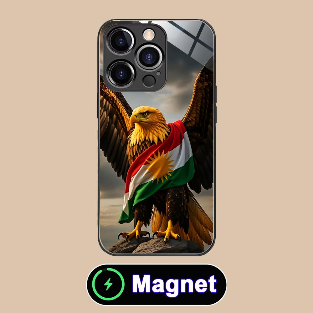

Kurdistan Flag Glass MagSafe Mobile Phone Case for iPhone 17 16 15 14 13 12 11 Air Pro Max Plus Mini Colorful Cover iPhone 11 Pro Max