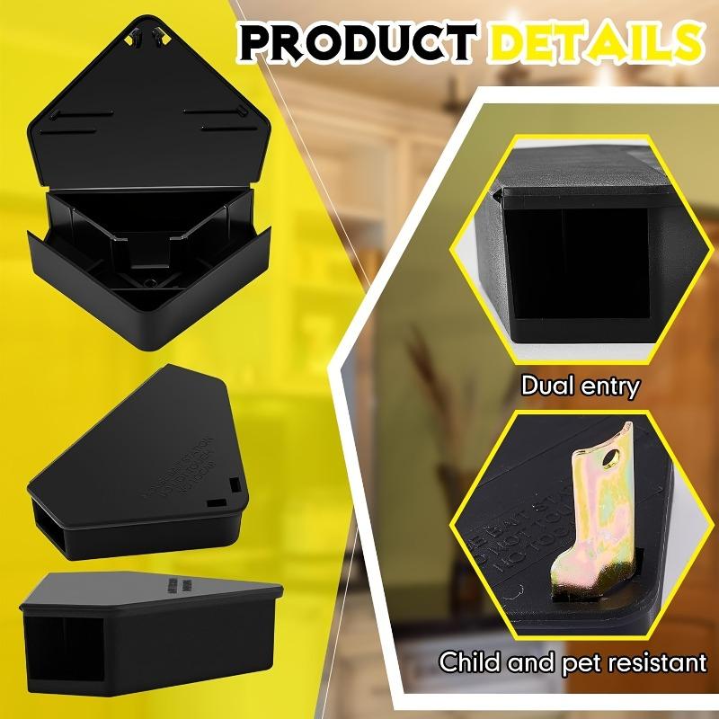 Mouses Bait Station Mice Stations Trap Bait Reusable Triangle Bait Station Bait Boxes for Mice Mouses Box for Indoor Outdoor
