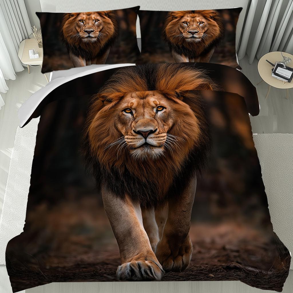 3Pcs Lion Sphinx Bedding Set Grim Reaper 3D Printed Single Queen Size Duvet Cover Set For Kids Adult Bedroom Home Decor