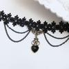 Lace Flower Gem Choker - Women's Fashion Necklace for Nightclubs and Bars
