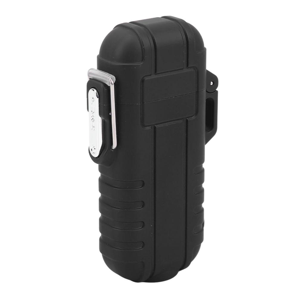 Outdoor Double Arc Electric Lighter Portable Waterproof Flashlight Lighter Charging Pulse Windproof