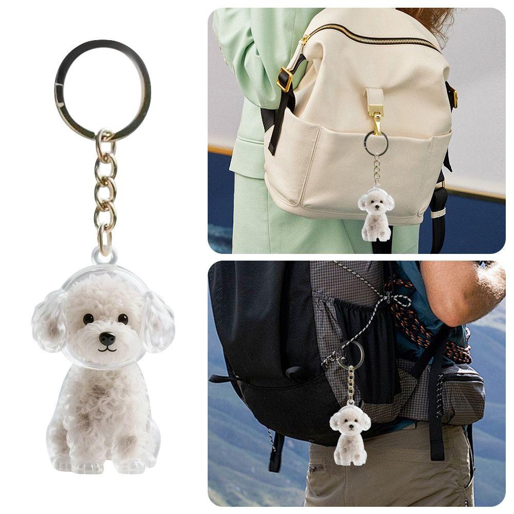 Fur Storage Capsule Portable Souvenirs Keychain Dog Shape Keychain  Memorial Souvenirs