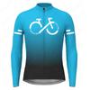 Slim Fit Long Sleeve Cycling Jersey Gradient Bike Top Breathable Road Mountain Biking Wear