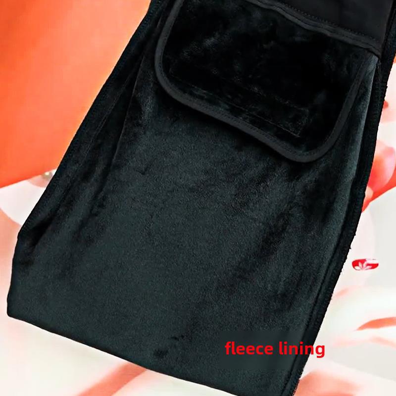 Specht Damen Schlaghose mit hohem Bund und Schlitz - Fleecegefüttert, Petite, Freizeitanzug, Schwarz für Frühling & Herbst