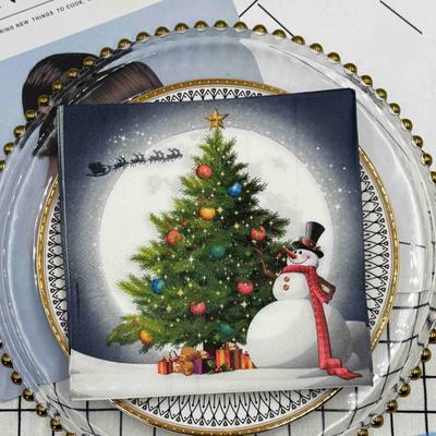 20pcs/Pac 33*33cm 2-Ply Disposable Party Napkin Christmas Pattern