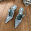 2024 Women Shoes Pumps Fashion Spring Pointed Toe Female Footwear Summer Shallow Slingbacks Sandals Ladies High Heels Shoes
