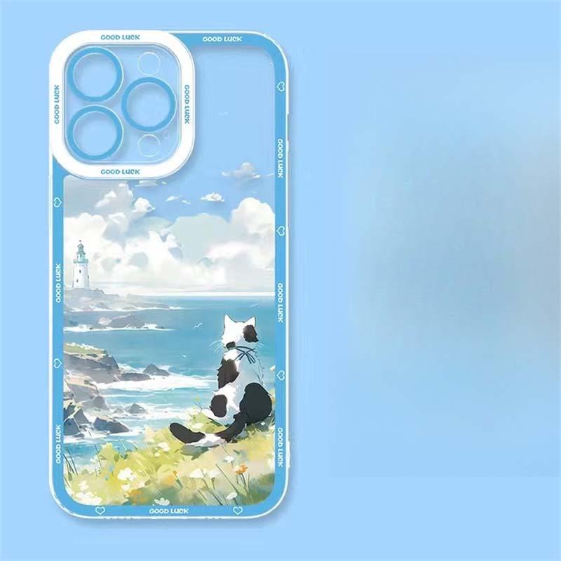 Cut Cat Scenery Case For Honor X8D X9D X7D X9A X8C X7A X9B X7B X8B 90 Lite Nova 5T 3i Cover Silicone Transparent