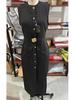2025 Spring/Summer Women's Sleeveless Fitted Waist Slit Long Dress with Multi-Button Design