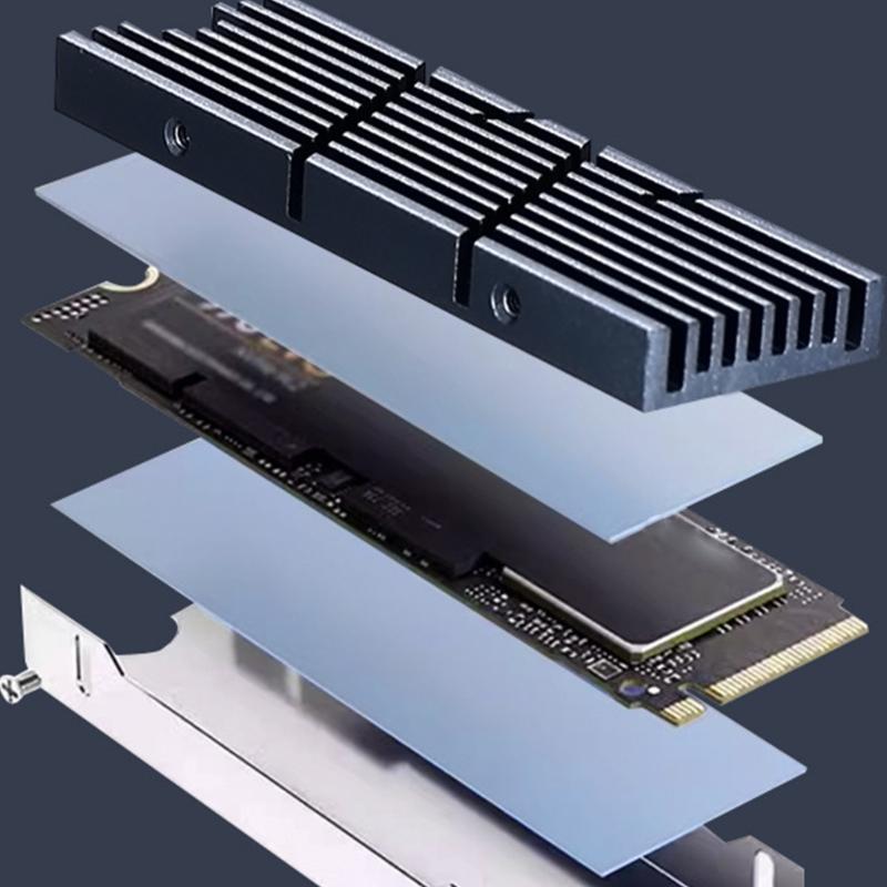 Passive Cooling Aluminum Heatsink For M.2 2280 NVMe Drive Includes Silicone Thermals Pad for Game Setups Ooling System