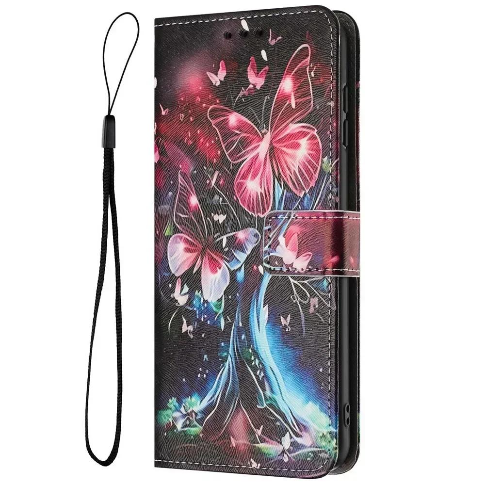 Wallet Flip Case For OPPO Reno 13 13F 12 12F 11 A5 Pro Realme 14 Pro C75 C67 C65 C63 C61 Note 60 Leather Phone Cover Card Holder