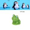Encantador Pinguim Pai e Filho Miniatura Decoração Com Sapo Fofo de Olhos Azuis
