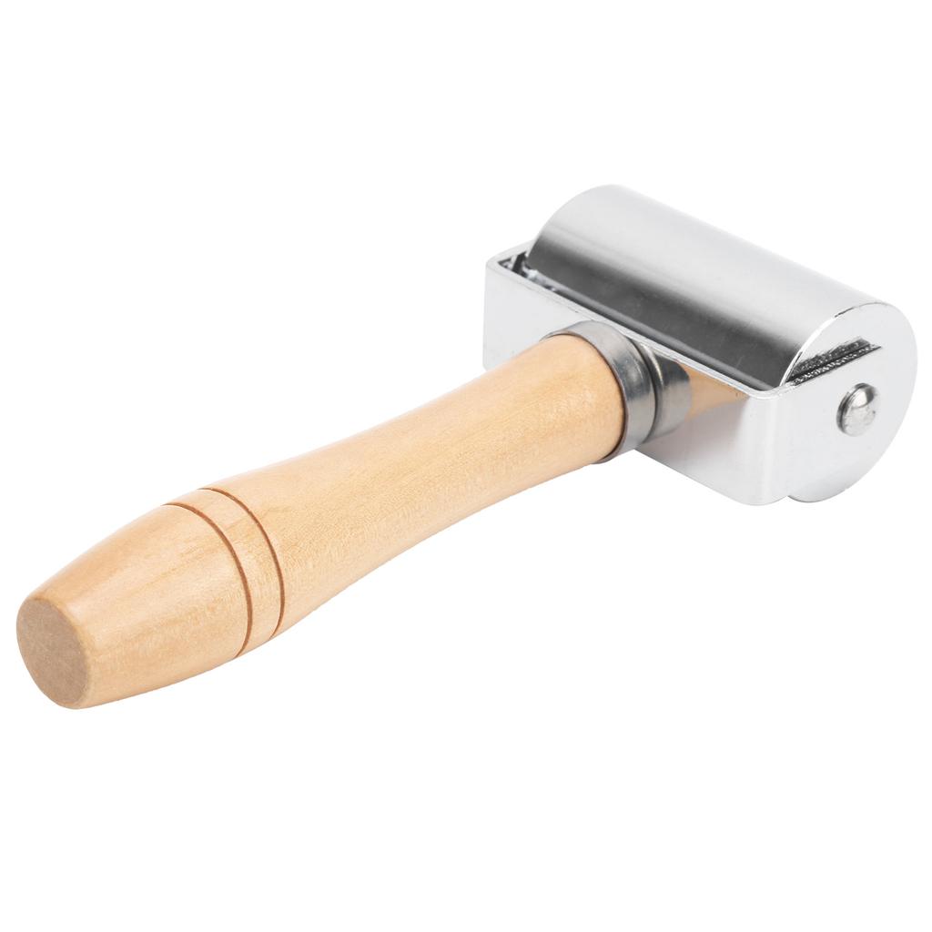 Läder Press Kantrulle DIY Läderhantverk Trähandtag Kantrullningsverktyg SilverM 60mm   2.36in