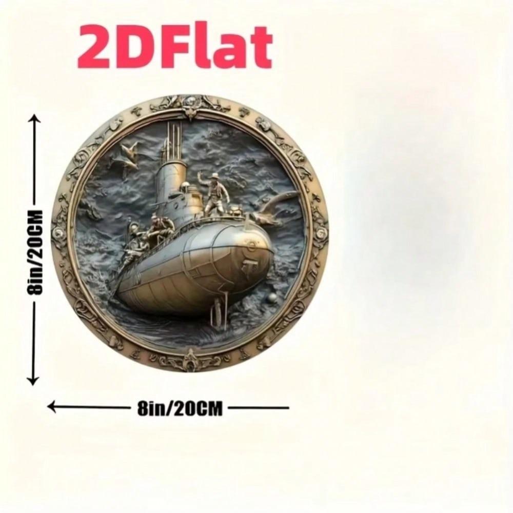 Classic Submarine Metal Art Wall Decor for Home Office Maritime Theme