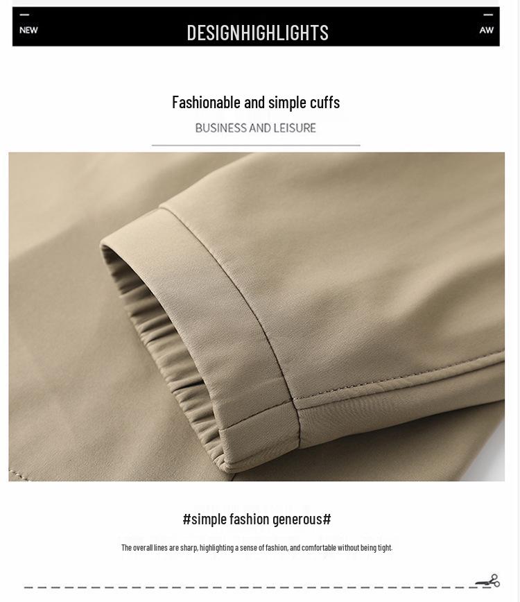 2026 Spring Men's Stand-up Collar Windproof Business Jacket - Mid-aged Casual Dad Outerwear