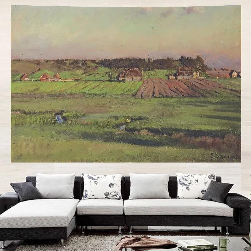 

Картина маслом, Гобелен, Фоновая ткань для гостиной, Прикроватная декоративная картина, Спальня, Гобелен в американском стиле, Винтажные обои для комнаты 150 * 100cm