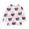 Print Tops For Youth Girls Round Neck 3/4 Sleeves T-Shirts Trendy Tops Outfit Tees Independence Day