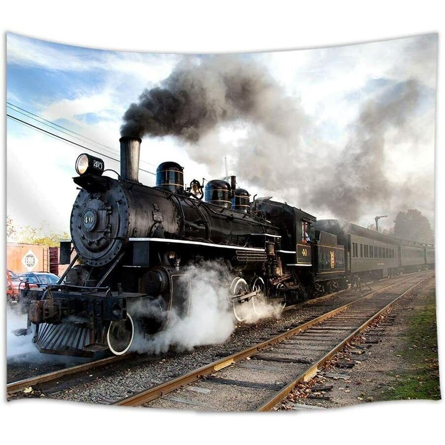 

Tapestry of train stations in vintage cinema 75x100