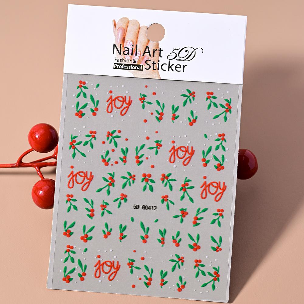 5D Embossed Sexy Red/Pink Lips Nail Stickers Self-Adhesive Blooming Red Lips Nail Decal Romantic Luxy Lady Lips Manicure Slider