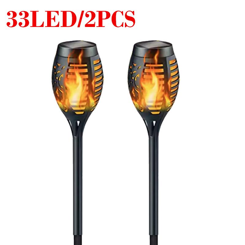12/33/51LEDS Solar Flame Torch Light Flickering Light Waterproof Garden Decoration Outdoor Lawn Path Yard Patio Floor Lamp